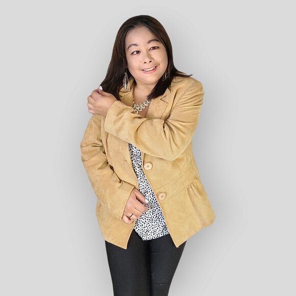 JESSICA WOMENS TAN COLOR SIZE 12 BLAZZER JACKET - Picture 4 of 9